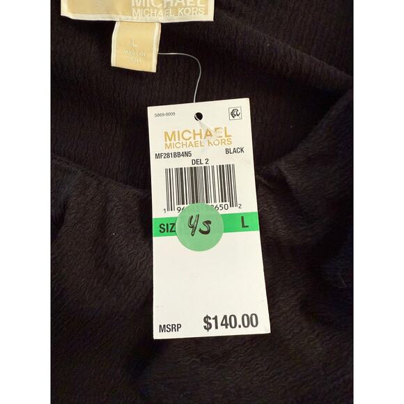 Michael Kors Dress Women's Large One Shoulder Ruffle Chain Detail Long Sleeve - Picture 6 of 11